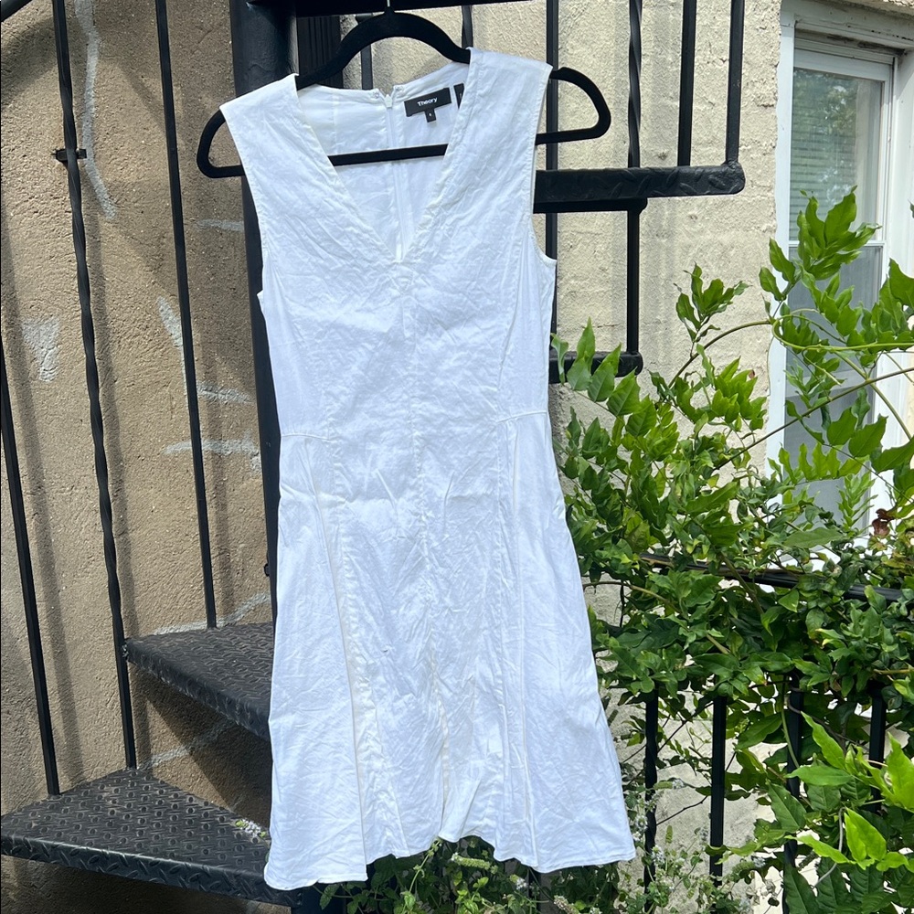 Theory Crisp White Mini Dress